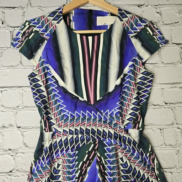 Peter Pilotto Silk Blend Cap Sleeve Sheath Multicolor Dress Size US 4 - Picture 2 of 14